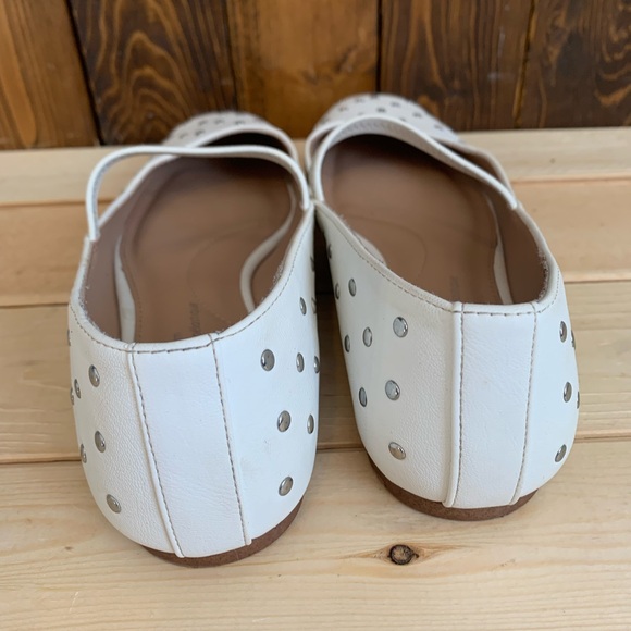 Time And Tru Memory Foam Elegant White Studded Women's Flats - Picture 6 of 9